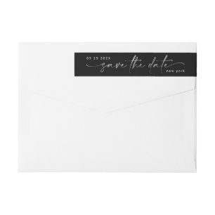 Sleek Romance Silber auf Schwarz Save the Date