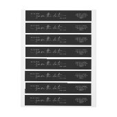 Sleek Romance | Silber auf Schwarz Save the Date | (Bogen)
