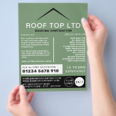 Sleek Roof, Roofer, Dachauftragnehmerin Flyer (Hand)