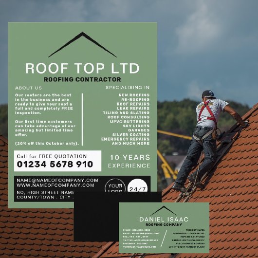 Sleek Roof, Roofer, Dachauftragnehmerin Flyer