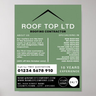Sleek Roof, Roofer, Dachauftragnehmerin Poster