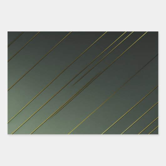 Sleek Sage Green und Gold Geschenkpapier Set (Vorderseite 2)