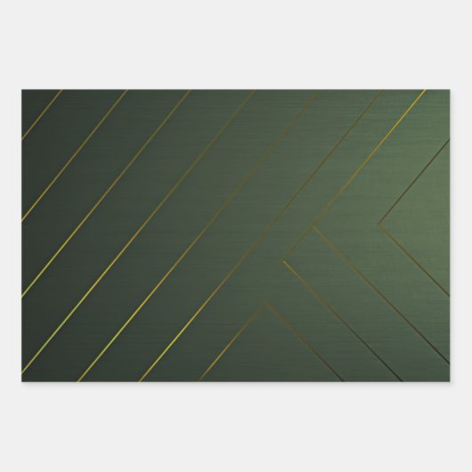 Sleek Sage Green und Gold Geschenkpapier Set (Vorderseite)