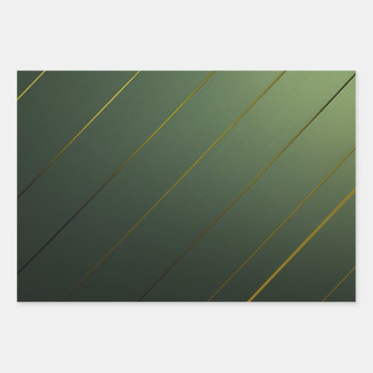 Sleek Sage Green und Gold Geschenkpapier Set (Vorderseite 3)