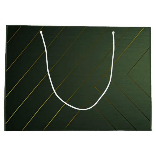 Sleek Sage Green und Gold Große Geschenktüte (Rückseite)