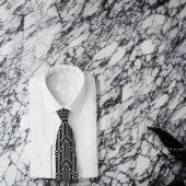 Sleek Schwarz-weiß Art Deco Mites Mens Chic Krawatte