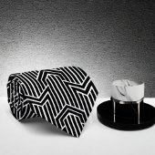 Sleek Schwarz-weiß Art Deco Mites Mens Chic Krawatte