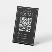 Sleek schwarzen QR-Code Business scannen Sie mich  Sockelschild (Vorderseite)