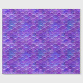 Sleek Shiny Lila Mermaid Scales Geschenkpapier (Flach)