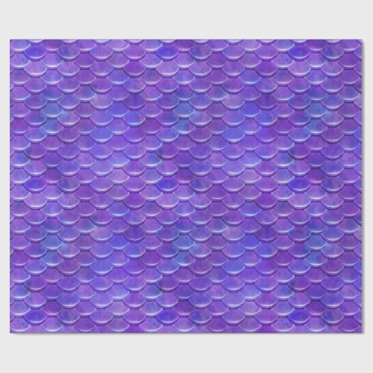 Sleek Shiny Lila Mermaid Scales Geschenkpapier (Flach)