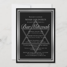 Sleek Silver Black Formal Bar Mitzvah