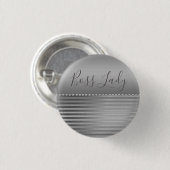 Sleek Silver Boss Lady Button (Vorne & Hinten)