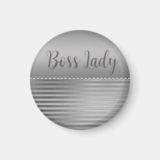 Sleek Silver Boss Lady Magnet (Vorne)