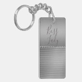 Sleek Silver Boss Lady Schlüsselanhänger (Vorderseite links)