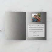 Sleek Silver Heart 25. Hochzeitstag Karte (Innenseite)