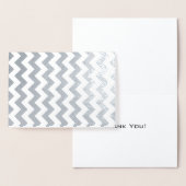Sleek Silver und White Zigzag Folienkarte (Anzeige)