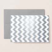 Sleek Silver und White Zigzag Folienkarte (Vorderseite mit Umschlag)