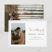 Sleek & Simple 2-Foto Hochzeit Einladung (Vorne/Hinten)