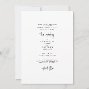 Sleek & Simple Beide Sets Eltern Hochzeit Einladung