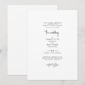 Sleek & Simple Beide Sets Eltern Hochzeit Einladung (Vorne/Hinten)