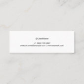 Sleek Simple Design Personalized Calling Card Telefonnummerkarte (Rückseite)