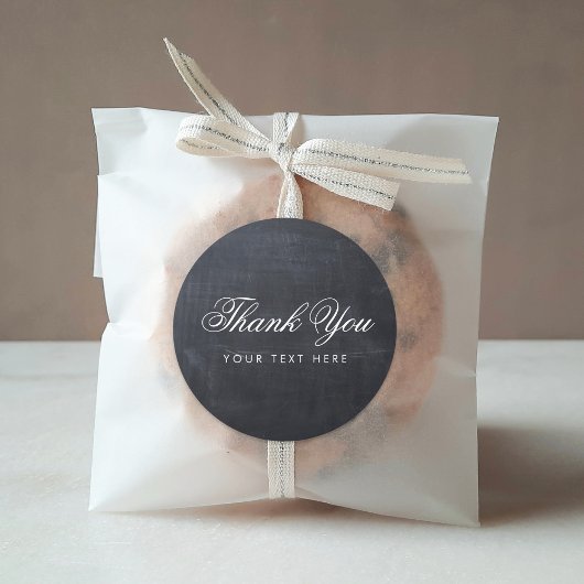 Sleek Simple Elegante Modern Chalkboard Vielen Dan Runder Aufkleber