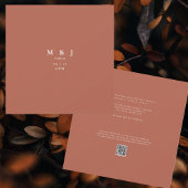Sleek & Simple Modern Cinnamon Square Wedding Einladung