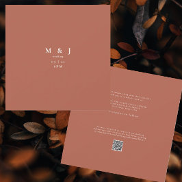Sleek & Simple Modern Cinnamon Square Wedding Einladung