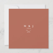 Sleek & Simple Modern Cinnamon Square Wedding Einladung (Vorderseite)
