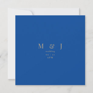Sleek & Simple Modern Cobalt Blue Square Hochzeit Einladung