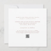 Sleek & Simple Modern Desert Pink Square Wedding Einladung (Rückseite)