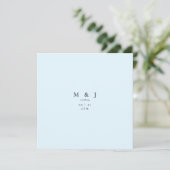 Sleek & Simple Modern Ice Blue Square Wedding Einladung (Stehend Vorderseite)