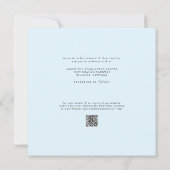 Sleek & Simple Modern Ice Blue Square Wedding Einladung (Rückseite)