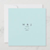 Sleek & Simple Modern Icy Blue Square Wedding Einladung (Vorderseite)