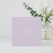 Sleek & Simple Modern Lavender Square Wedding Einladung (Stehend Vorderseite)