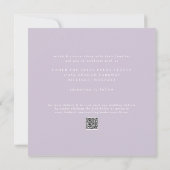 Sleek & Simple Modern Lavender Square Wedding Einladung (Rückseite)