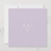Sleek & Simple Modern Lavender Square Wedding Einladung (Vorderseite)