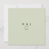 Sleek & Simple Modern Moss Green Square Hochzeit Einladung (Vorderseite)