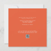 Sleek & Simple Modern Orange Square Wedding Einladung (Rückseite)