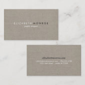 Sleek Simple Modern Rustic Burlap Visitenkarte (Vorne/Hinten)