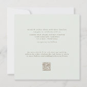 Sleek & Simple Modern Square Light Sage Wedding Einladung (Rückseite)