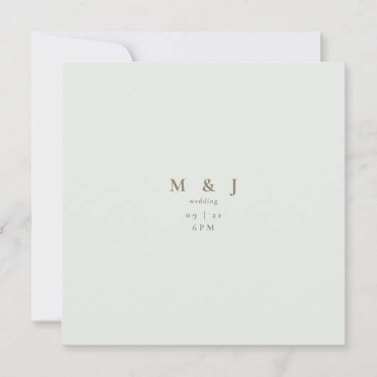 Sleek & Simple Modern Square Light Sage Wedding Einladung (Vorderseite)
