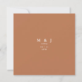 Sleek & Simple Modern Terracotta Square Wedding Einladung