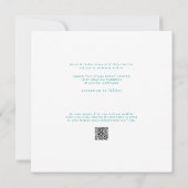Sleek & Simple Modern Turquoise Square Wedding Einladung (Rückseite)
