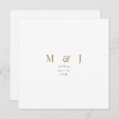 Sleek Simple Modern White Square Wedding Einladung (Vorne/Hinten)