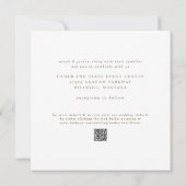 Sleek Simple Modern White Square Wedding Einladung (Rückseite)