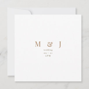 Sleek Simple Modern White Square Wedding Einladung