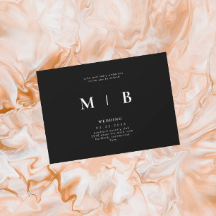 Sleek & Simple Monogram B/W Parents II Invitation Einladung