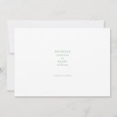 Sleek & Simple Monogram Green No Parts Einladung (Rückseite)