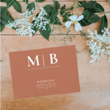 Sleek & Simple Monogram Terracotta Keine Eltern